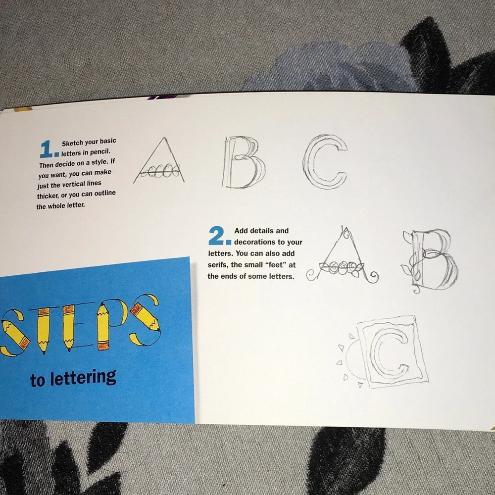 American Girl Purple and Pink Letter Art Workbook